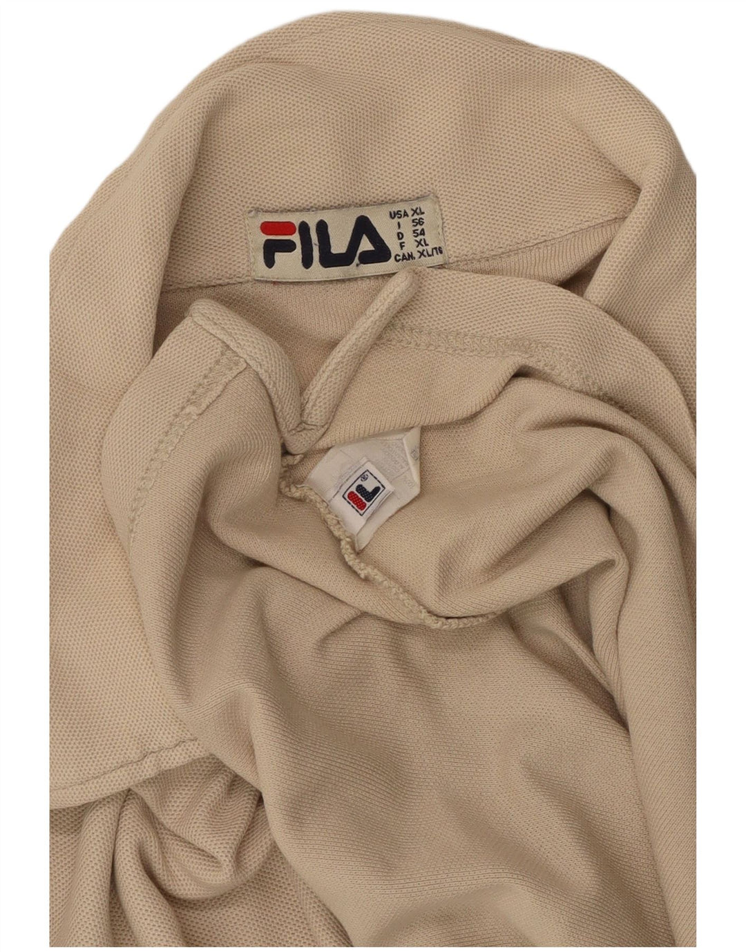 FILA Herren Poloshirt XL Beige Baumwolle
