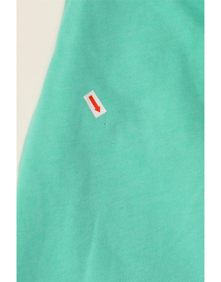 HOLLISTER Womens Graphic Zip Hoodie Sweater UK 14 Mitteltürkis Baumwolle