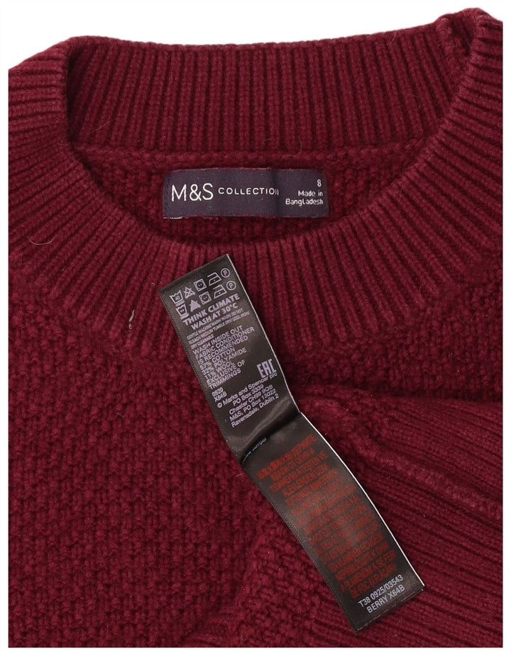 Marks & Spencer Damen Crop Crew Neck Pullover Pullover UK 8 Small Kastanienbraun