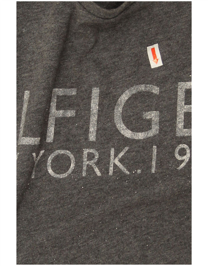 Tommy Hilfiger Herren-T-Shirt mit Grafik, groß, aus grauer Baumwolle