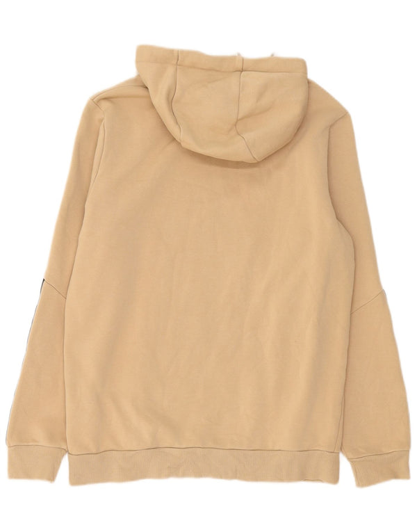 Puma Womens Graphic Hoodie Pullover UK 14 Medium Beige Colourblock Baumwolle