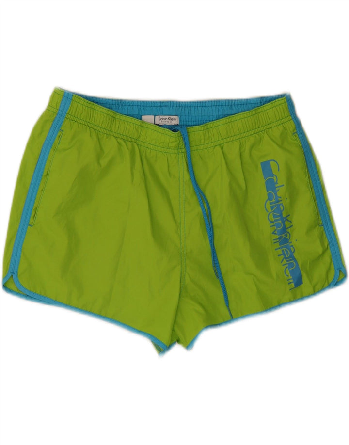 Calvin Klein Damen Badeshorts mit Grafik, UK 14, Mittelgrün