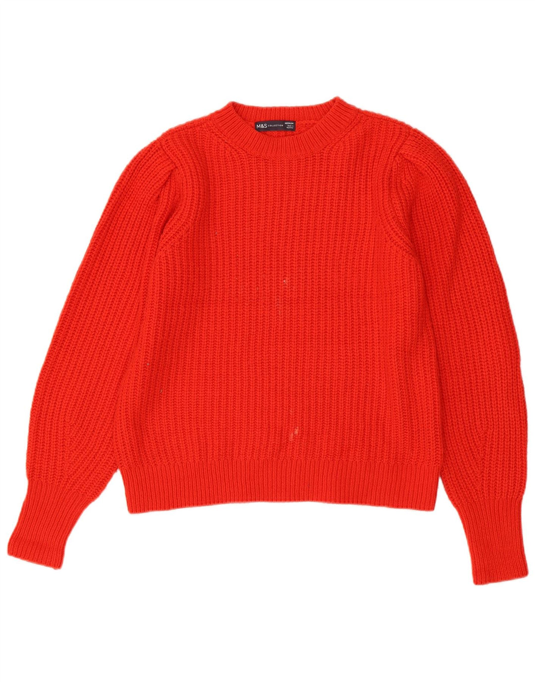 Marks & Spencer Damen Pullover mit Rundhalsausschnitt, UK 14, Mittelrot, Acryl