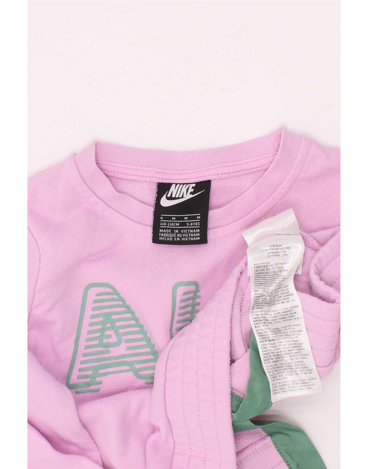 Nike Mädchen-Sweatshirt mit Grafik, 5–6 Jahre, mittelrosa, Baumwolle