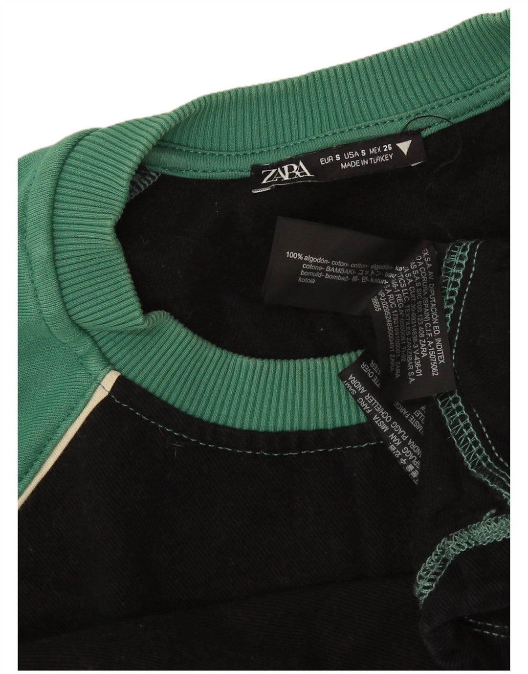Zara Damen-Sweatshirt in Übergröße, Gr. 10, Größe S, Schwarz, Farbblock
