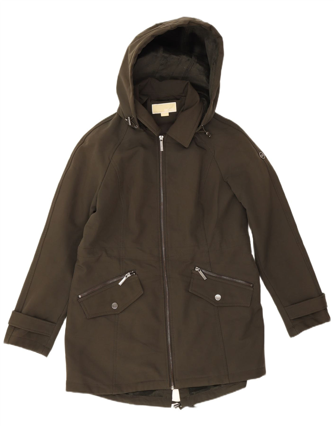 Michael Kors Damen-Parkajacke mit Kapuze, UK 14, mittleres Khaki, Polyester