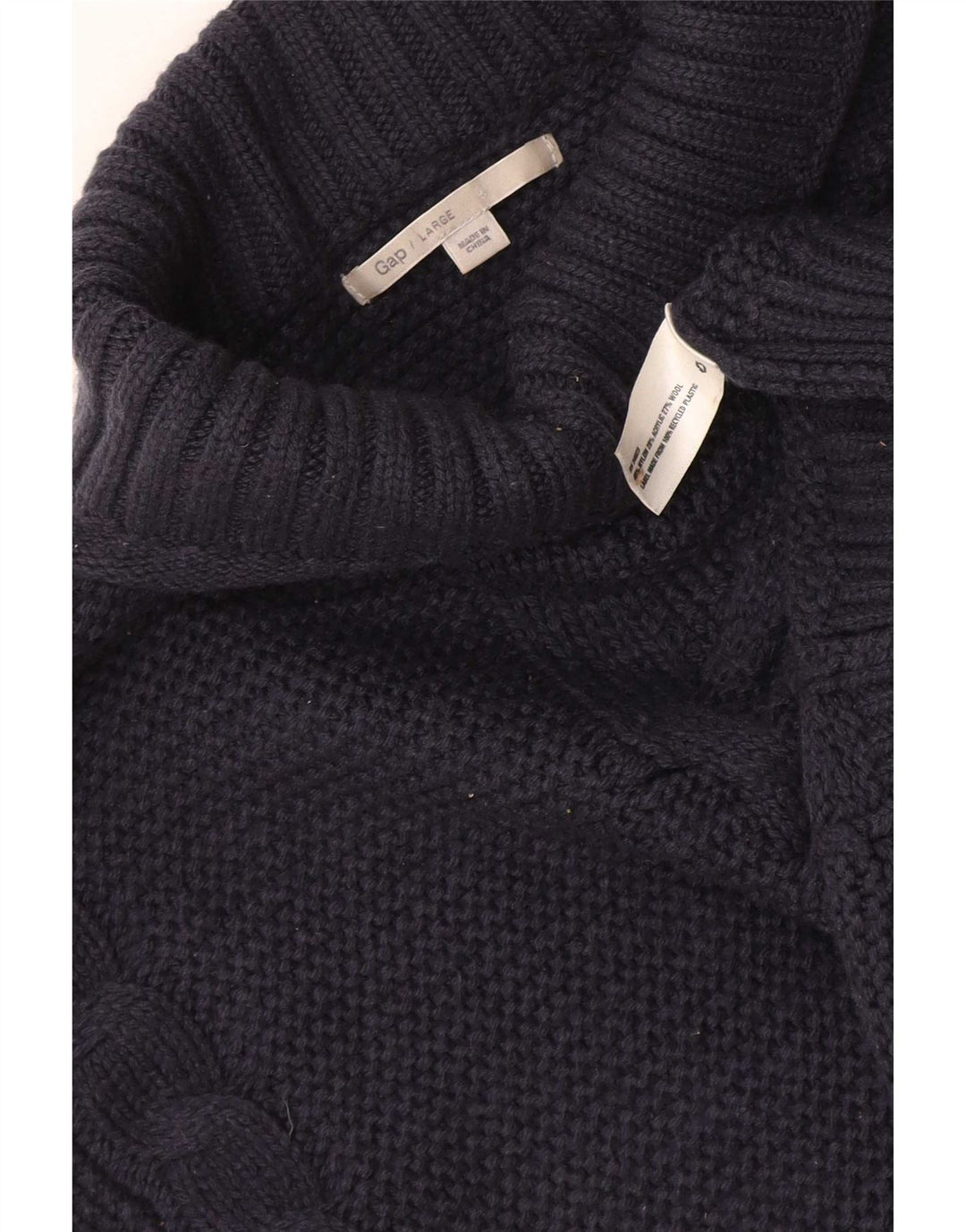 Gap Damen-Pullover mit Rollkragen, übergroß, Größe 40, Marineblau, Nylon