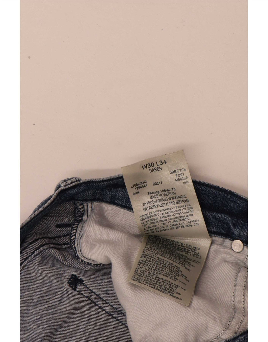 Lee Herren Distressed Straight Jeans W30 L31 Blaue Baumwolle