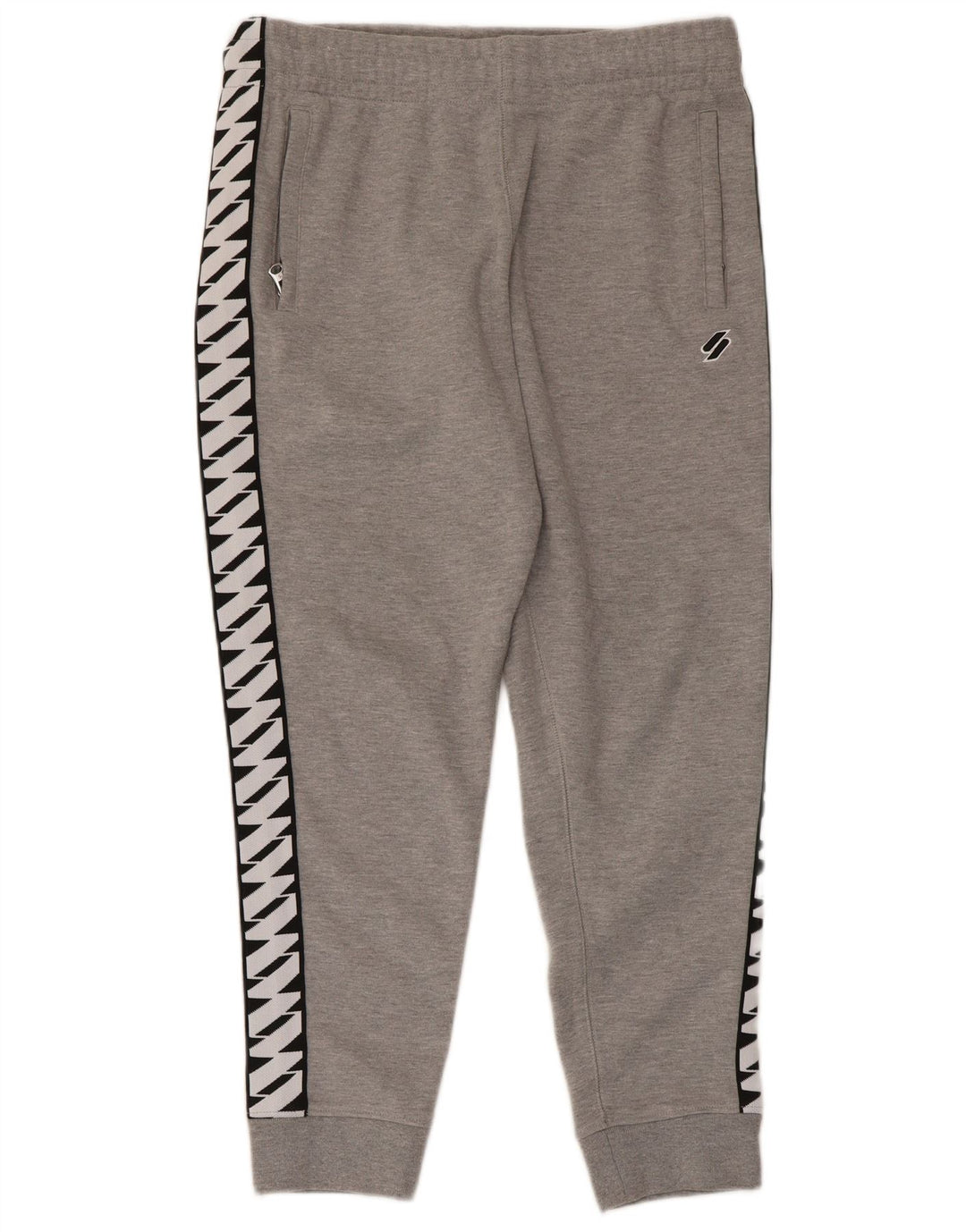 Superdry Herren-Trainingsanzug-Hose mit Grafik, mittelgrau, Farbblock-Design