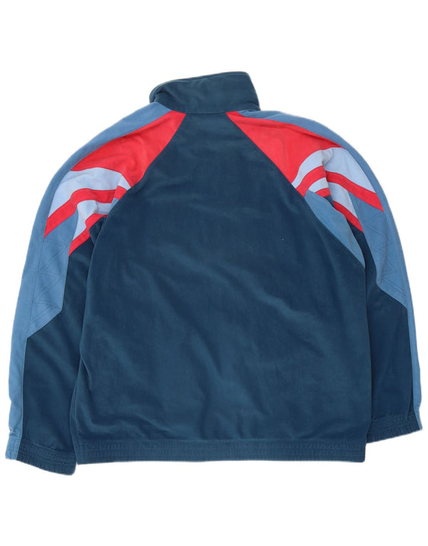 Diadora Herren-Trainingsanzug-Top-Jacke, UK 42, Größe L, Blau, Farbblock-Sport