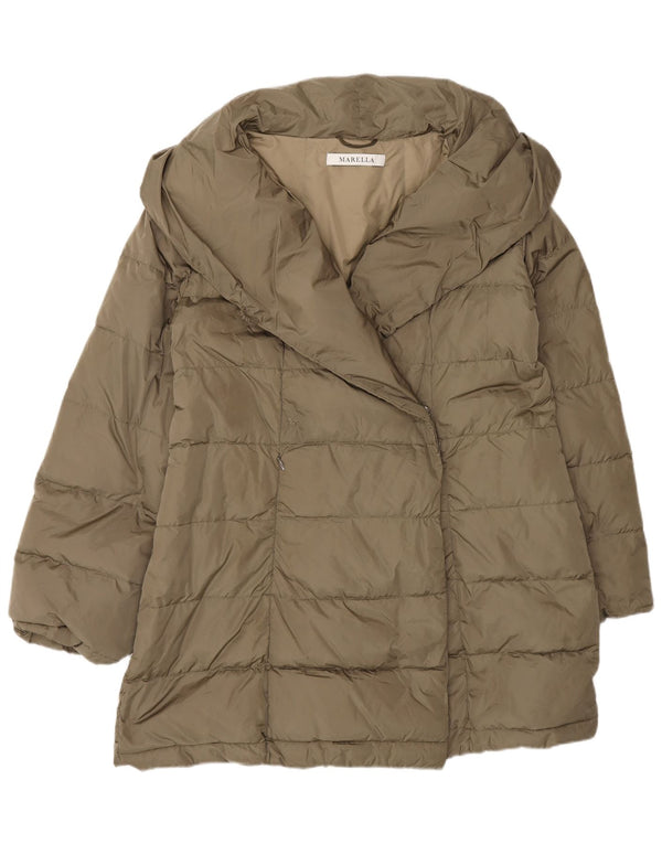 Marella Damen Wattierte Jacke UK 12 Mittelbraunes Polyamid