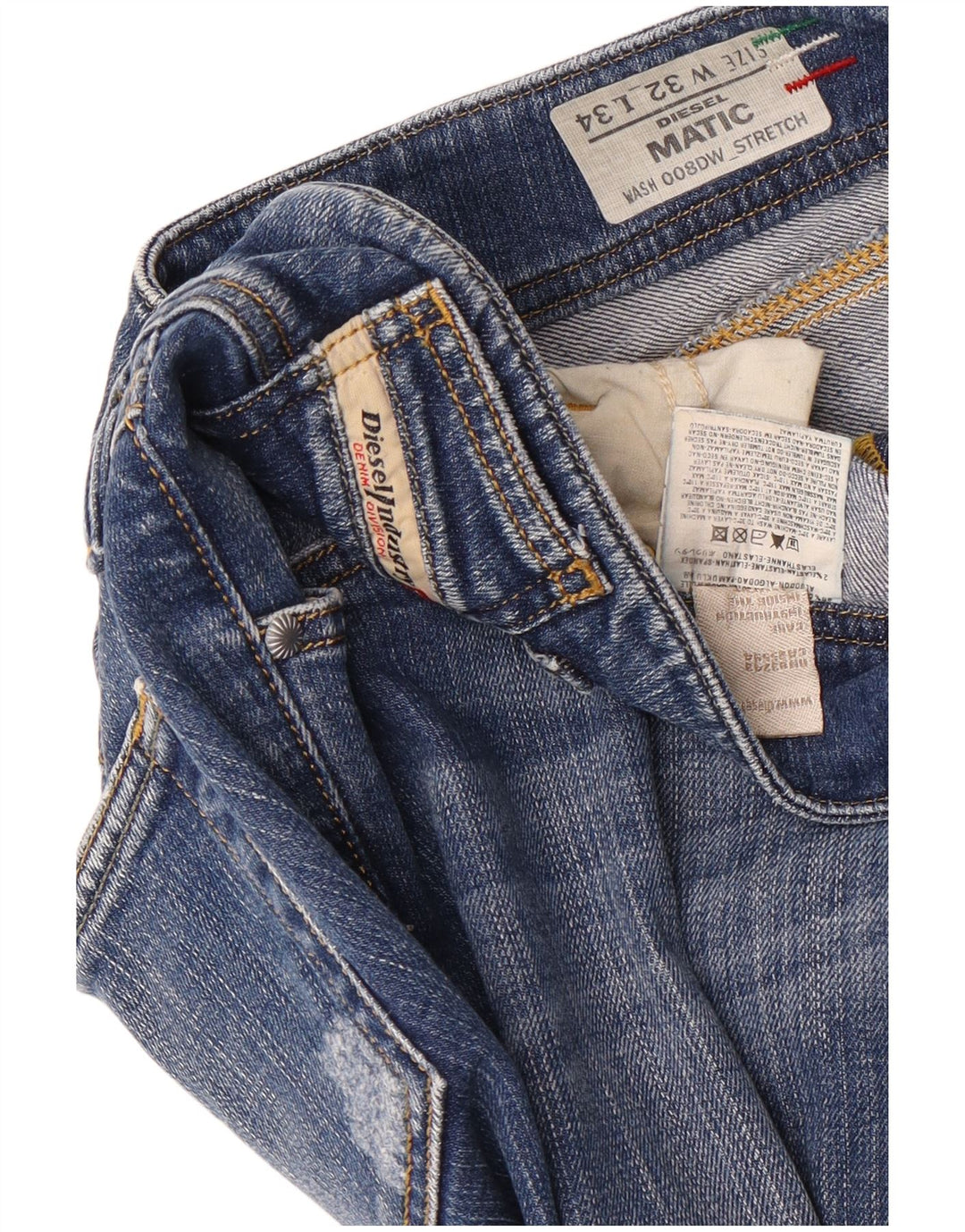 Diesel Damen Matic Slim Jeans W32 L29 Blaue Baumwolle