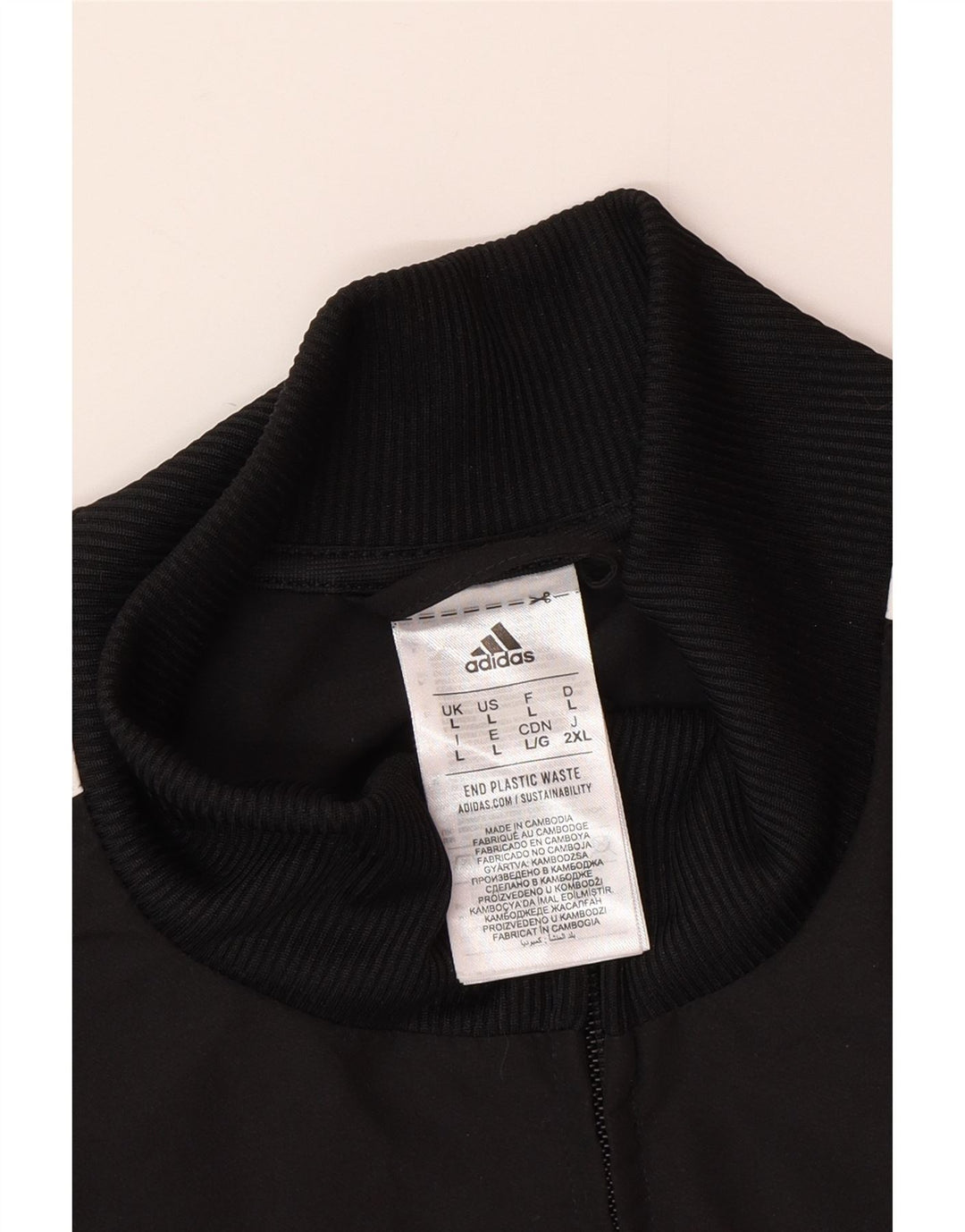 Adidas Herren-Trainingsanzug-Top-Jacke, großes schwarzes Polyester