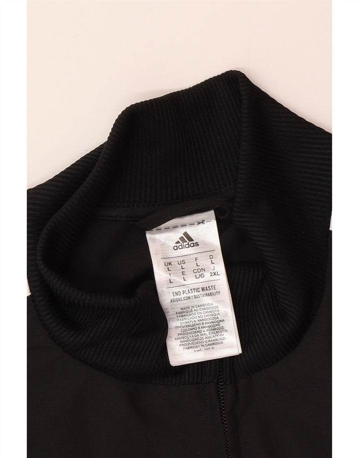 Adidas Herren-Trainingsanzug-Top-Jacke, großes schwarzes Polyester
