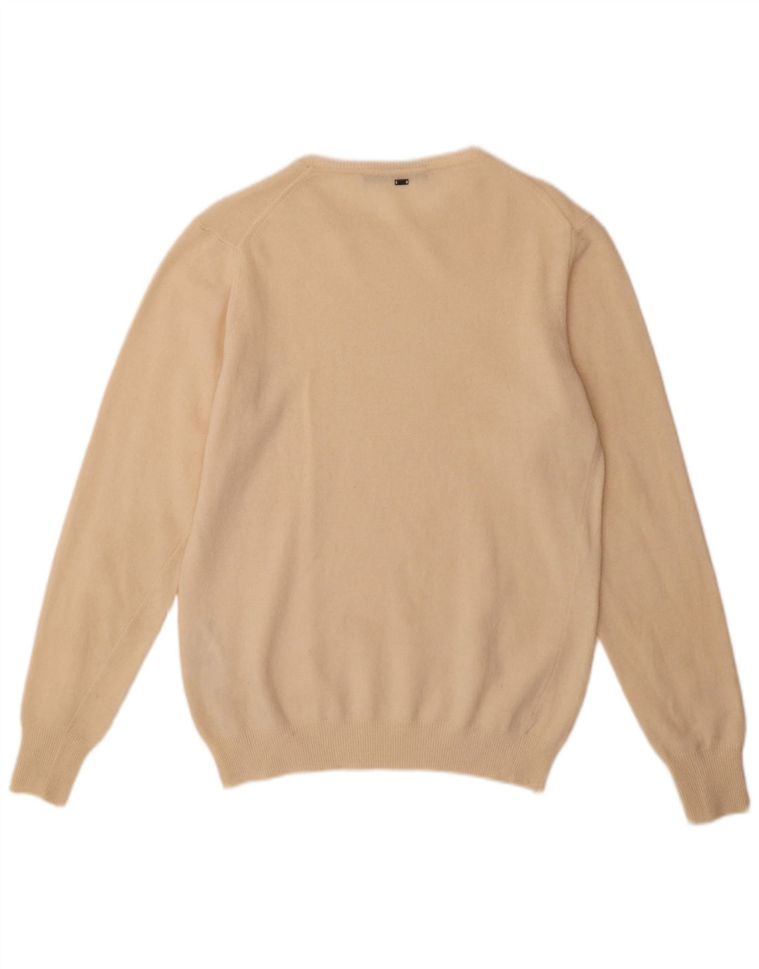 Liu Jo Herren-Pullover mit Rundhalsausschnitt, mittelbeigefarbene Schurwolle