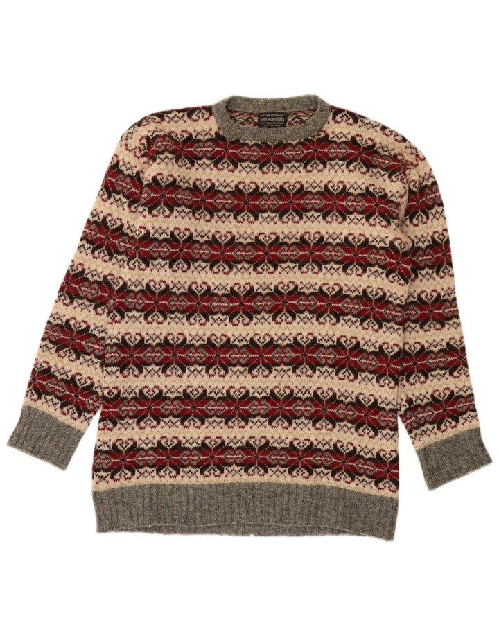 Vintage Herren-Pullover mit Rundhalsausschnitt, mittelgroß, mehrfarbig, klassisch