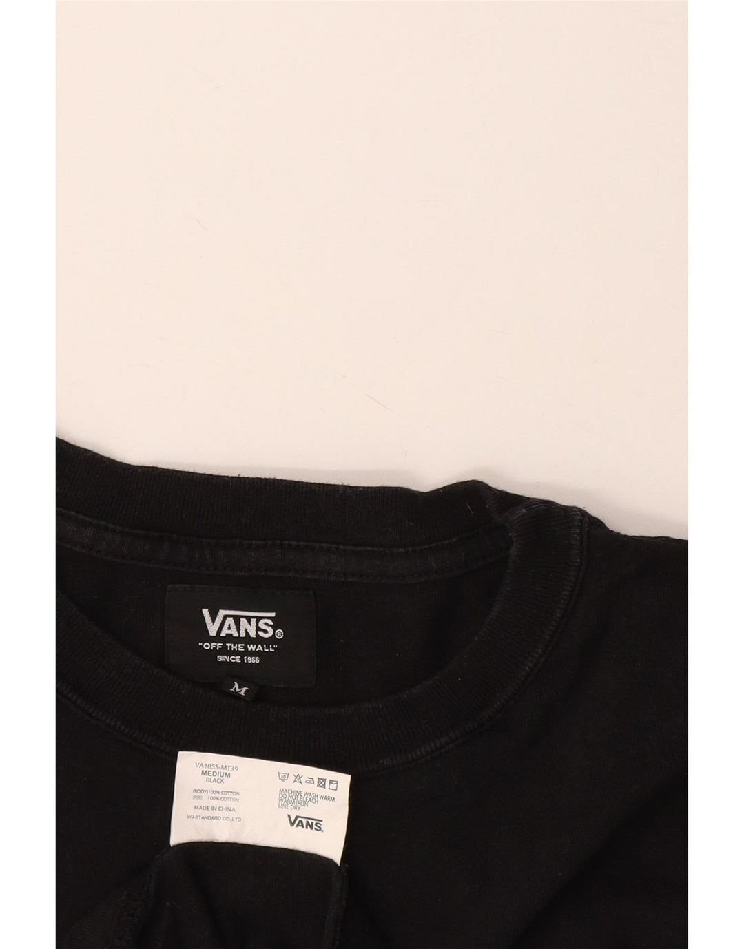 Vans Herren T-Shirt Top Medium Schwarz Baumwolle