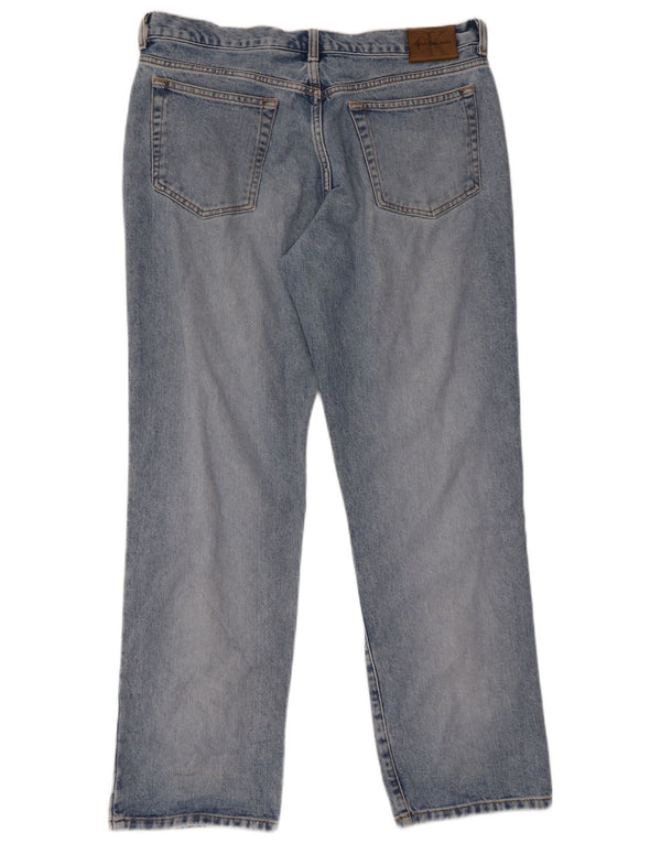 Calvin Klein Damen Straight Jeans US 13 XL W34 L30 Blaue Baumwolle