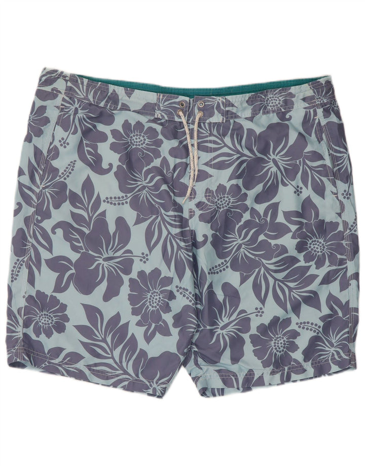 Marks & Spencer Herren-Badeshorts XL, blau geblümt, Polyester