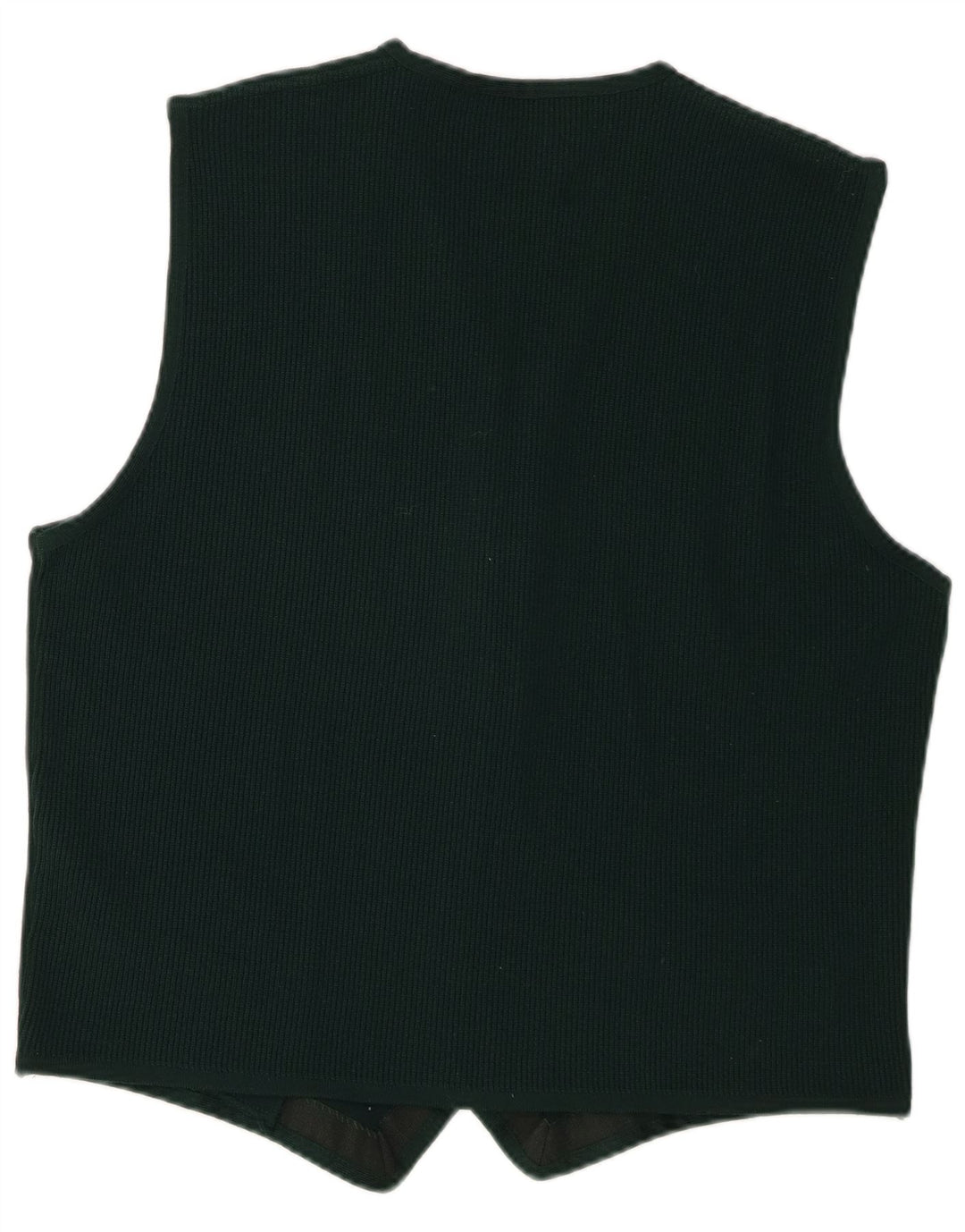 Trussardi Ärmelloser Herren-Cardigan-Pullover US 6 Mittelgrüne Merinowolle