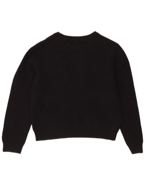 Zara Jungen-Pullover mit Rundhalsausschnitt, 13–14 Jahre, schwarze Baumwolle