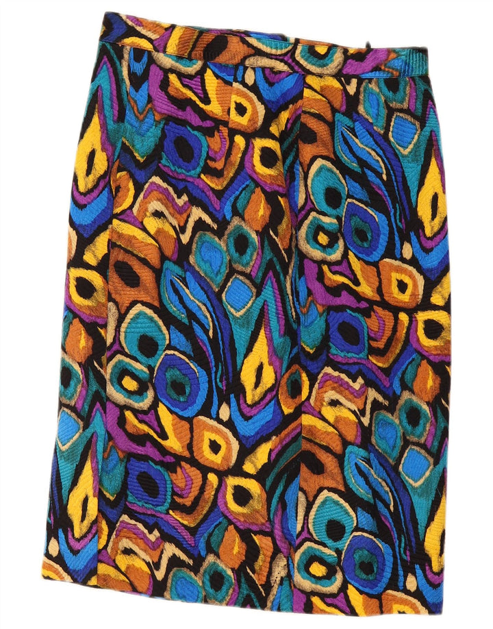Vintage Damen Gerader Rock W32 Großer Mehrfarbiger Ikat