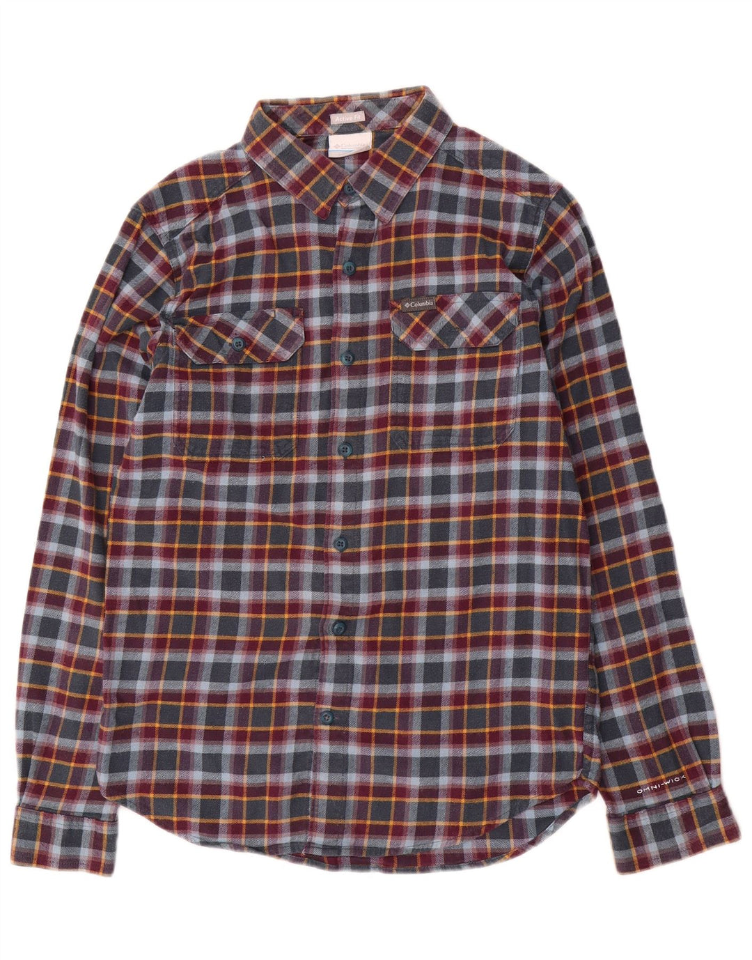 Columbia Mens Active Flannel Shirt Small Mehrfarbig kariert aus Baumwolle