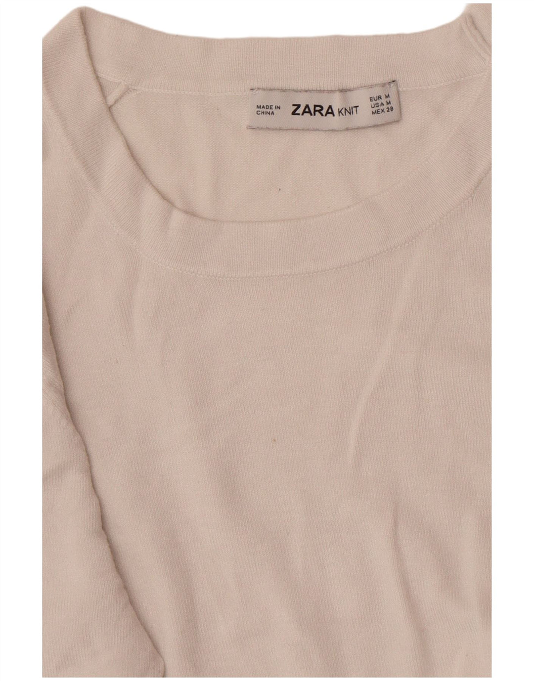 Zara Damen-Pullover mit Rundhalsausschnitt, Gr. 12, Mittelweiß