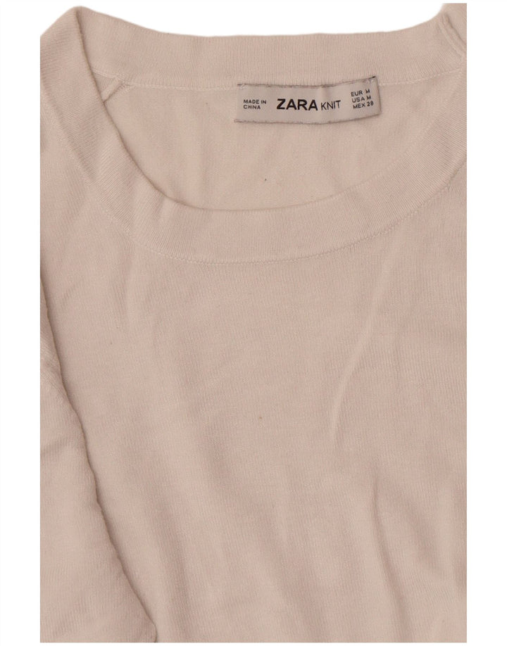 Zara Damen-Pullover mit Rundhalsausschnitt, Gr. 12, Mittelweiß