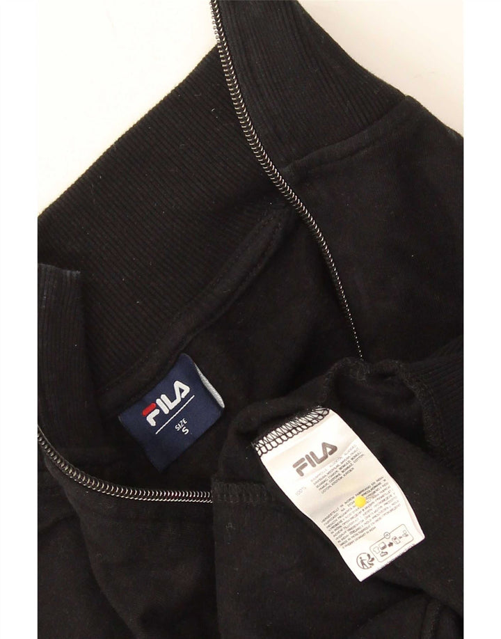Fila Damen-Trainingsanzug-Oberteil, übergroß, Jacke, UK 10, Größe S, Schwarz, Baumwolle