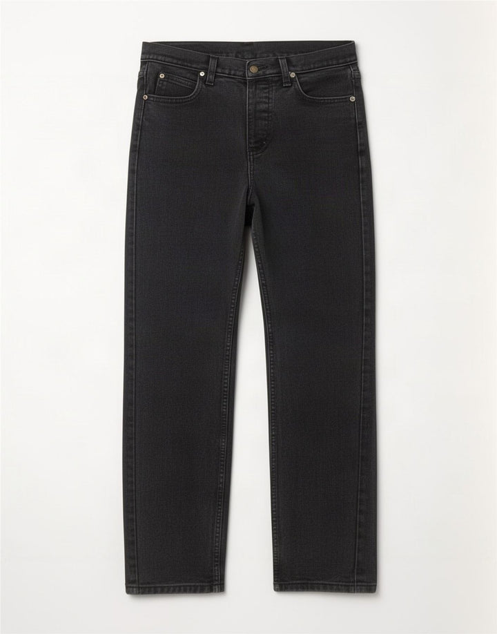Lee Damen Straight Jeans W29 L34 Schwarze Baumwolle