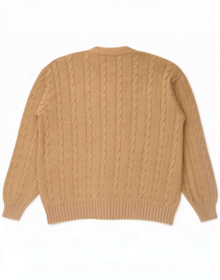 Benetton Herren-Cardigan, IT 48, mittelbeige Baumwolle