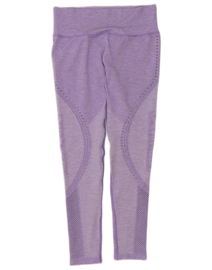 Calvin Klein Damen-Leggings mit Grafik, UK 12, mittelviolett geflecktes Polyester
