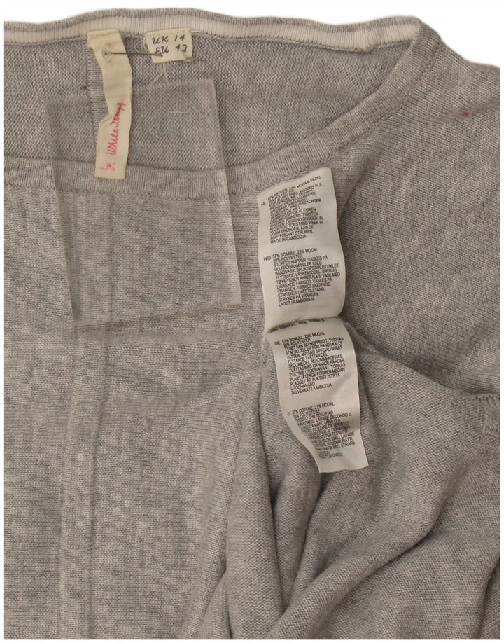 White Stuff Damen-Pullover mit U-Boot-Ausschnitt, Gr. 40, Größe L, Grau meliert