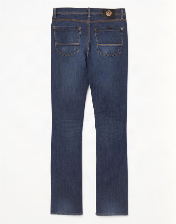 Trussardi Damen Straight Jeans W30 L32 Marineblaue Baumwolle