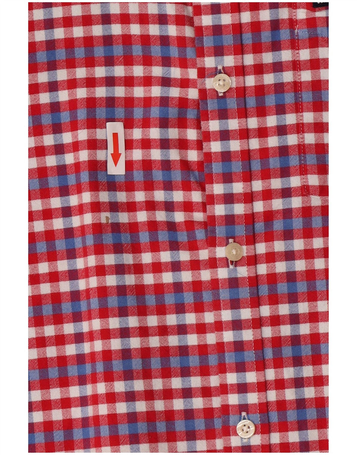 Superdry Herren-Kurzarmhemd 2XL aus roter Gingham-Baumwolle