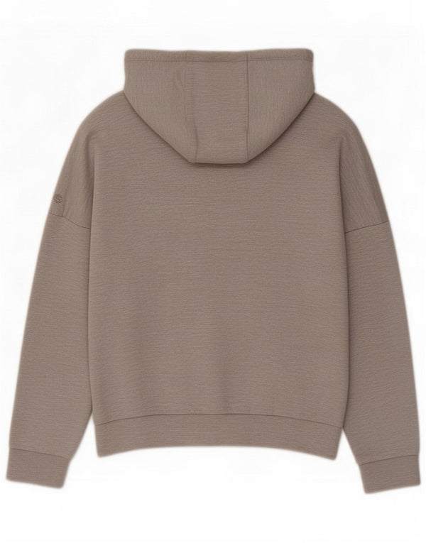 Adidas Womens Zip Hoodie Sweater UK 8/10 Small Grey Cotton