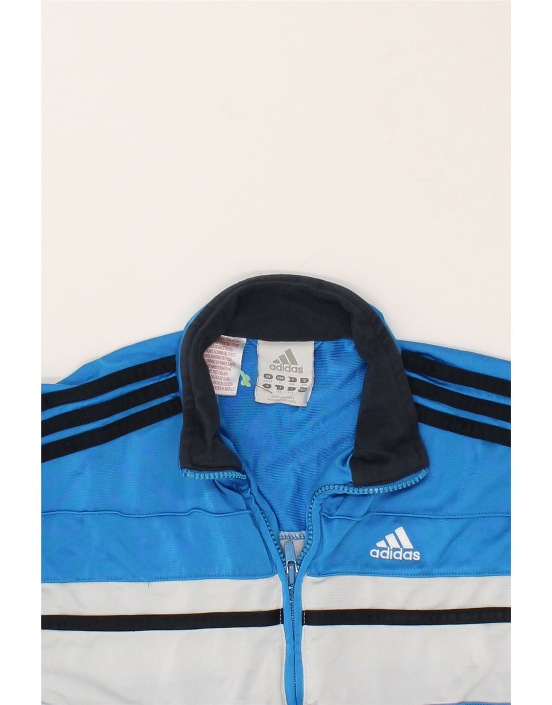 ADIDAS Boys Tracksuit Top Jacket 9-10 Years Blue Colourblock Polyester Vintage Adidas and Second-Hand Adidas from Messina Hembry 