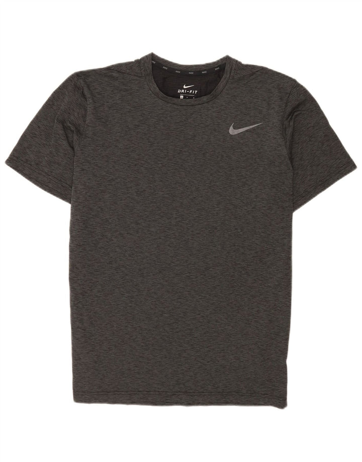 Nike Herren Dri Fit T-Shirt-Oberteil, großes grau meliertes Polyester
