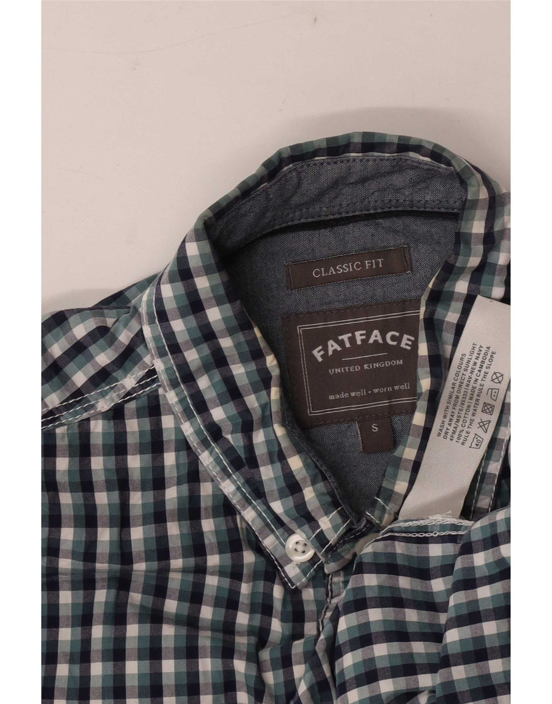 Fat Face Herren-Hemd mit klassischer Passform, klein, mehrfarbig, Gingham-Baumwolle
