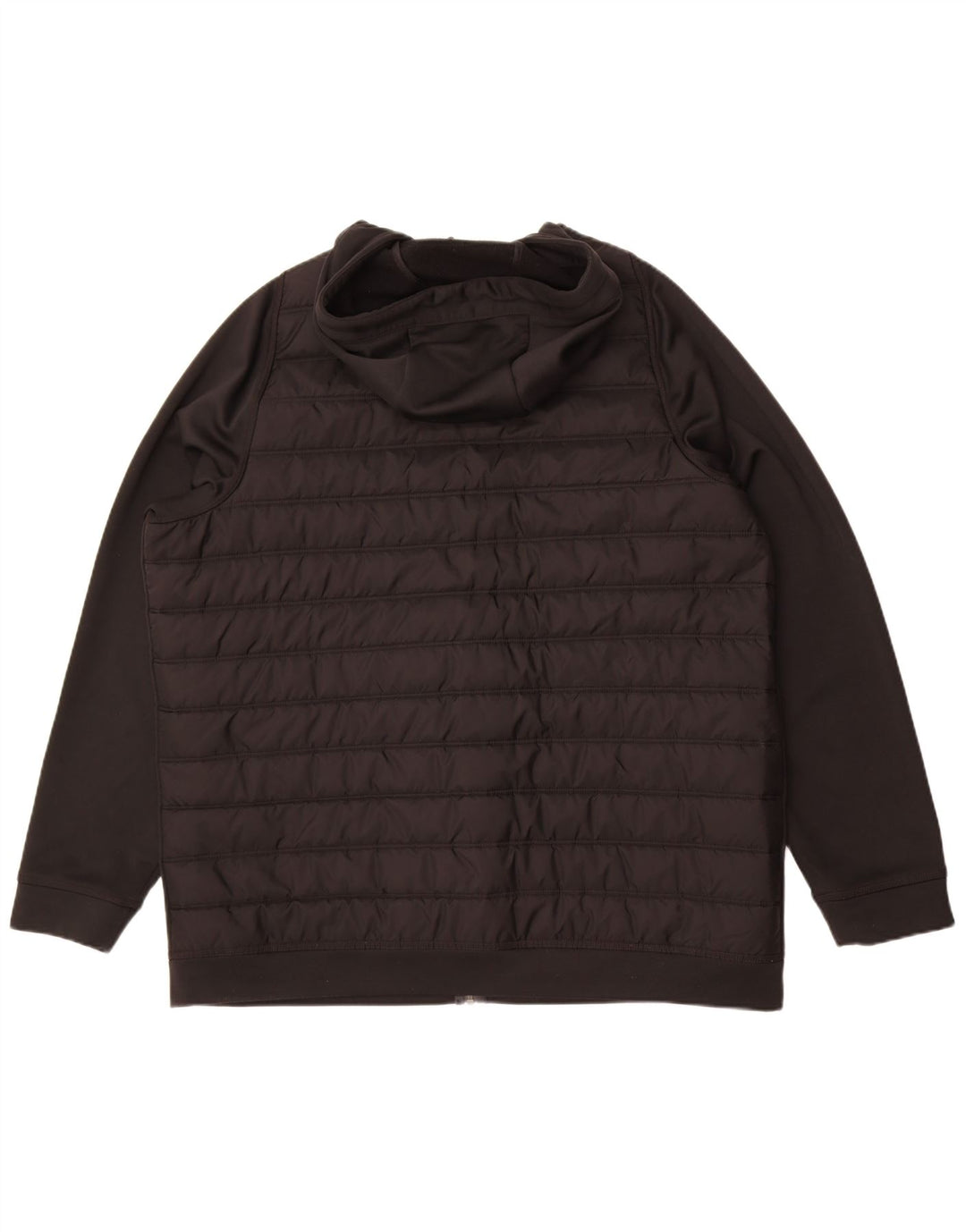 Nike Herren-Jacke mit Kapuze, gepolstert, Größe 42, XL, schwarzes Nylon