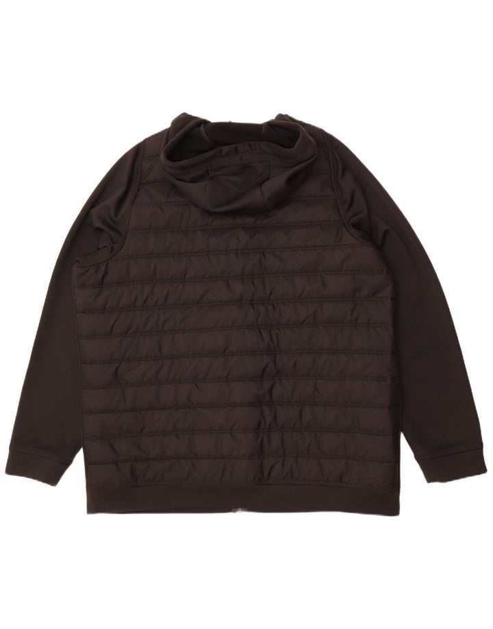 Nike Herren-Jacke mit Kapuze, gepolstert, Größe 42, XL, schwarzes Nylon