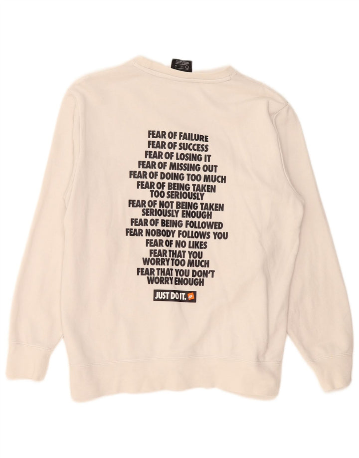 Nike Herren-Sweatshirt mit Grafik, Größe S, weiße Baumwolle