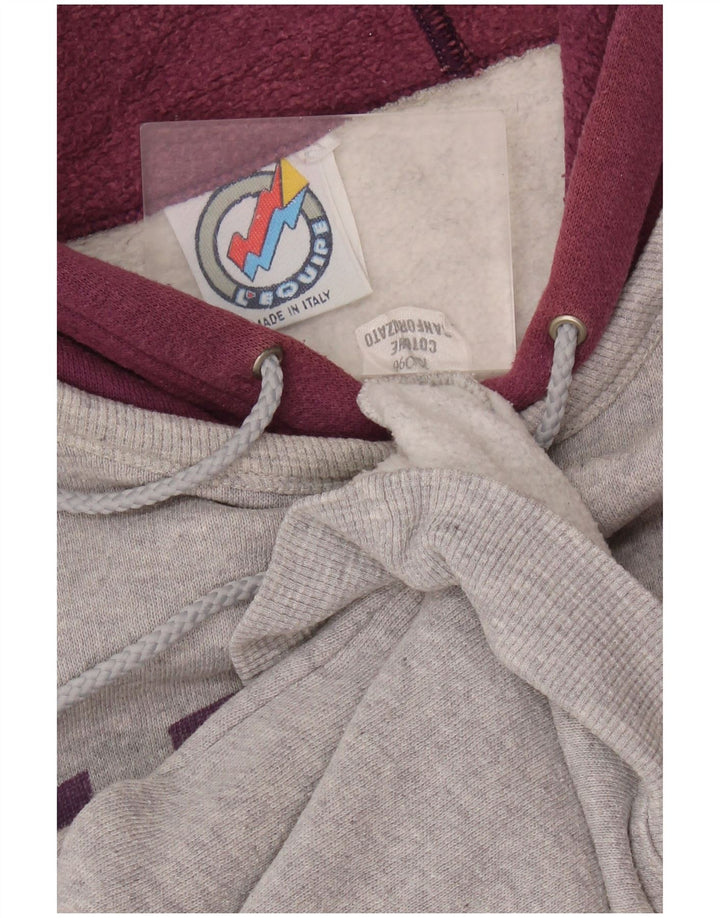 L'Equipe Damen-Kapuzenpullover mit Grafik, lockere Passform, UK 20 2XL, graue Baumwolle