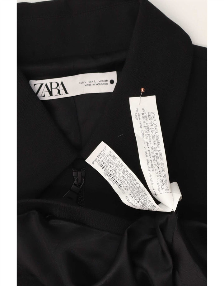 Zara Damen-Blazer-Jacke, übergroß, UK 16, Größe L, Schwarz, Polyester