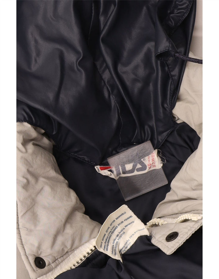 Fila Wattierte Herrenjacke mit Kapuze, UK 38, mittelgraue Baumwolle
