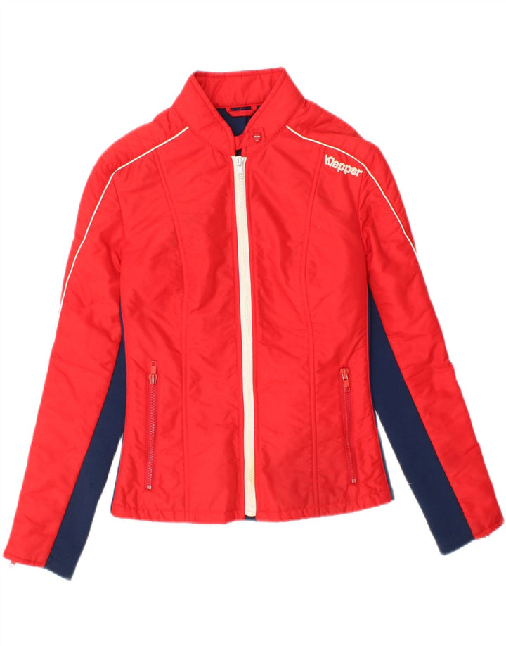 KLEPPER Womens Windbreaker Jacket EU 36 XS Red Colourblock Polyamide Vintage Klepper and Second-Hand Klepper from Messina Hembry 