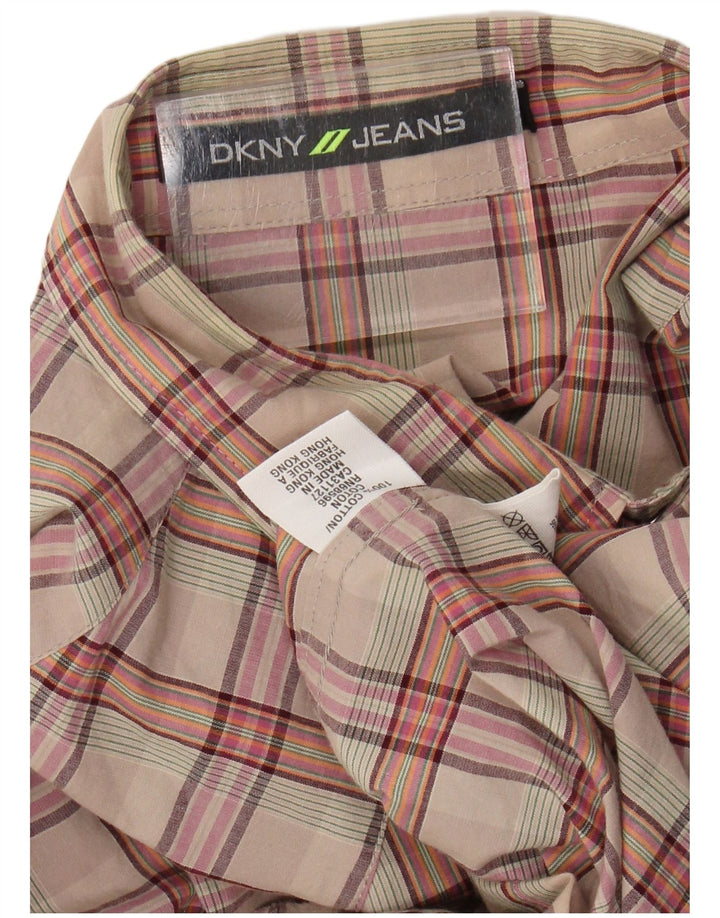 DKNY Herren-Hemd, mittelbeige, kariert, Baumwolle