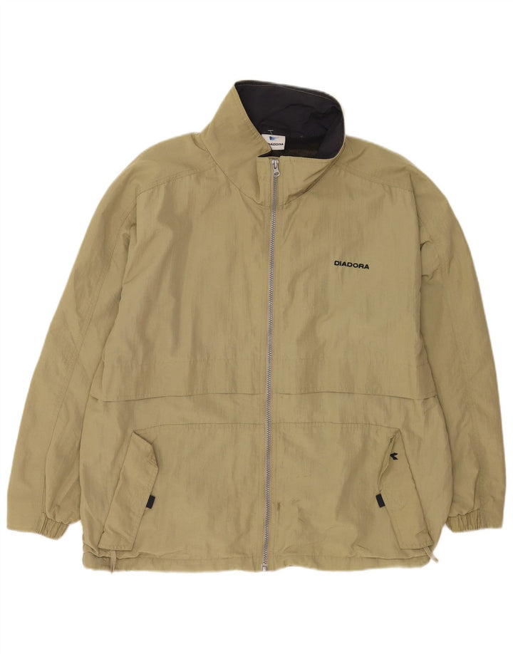 Diadora Herren Loose Fit Regenjacke UK 36 Small Khaki Polyamid