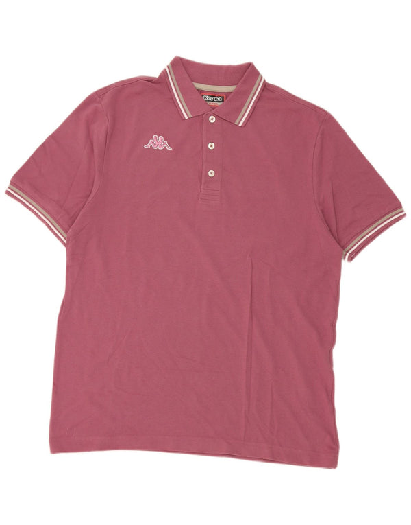 Kappa Herren-Poloshirt, groß, rosa Baumwolle